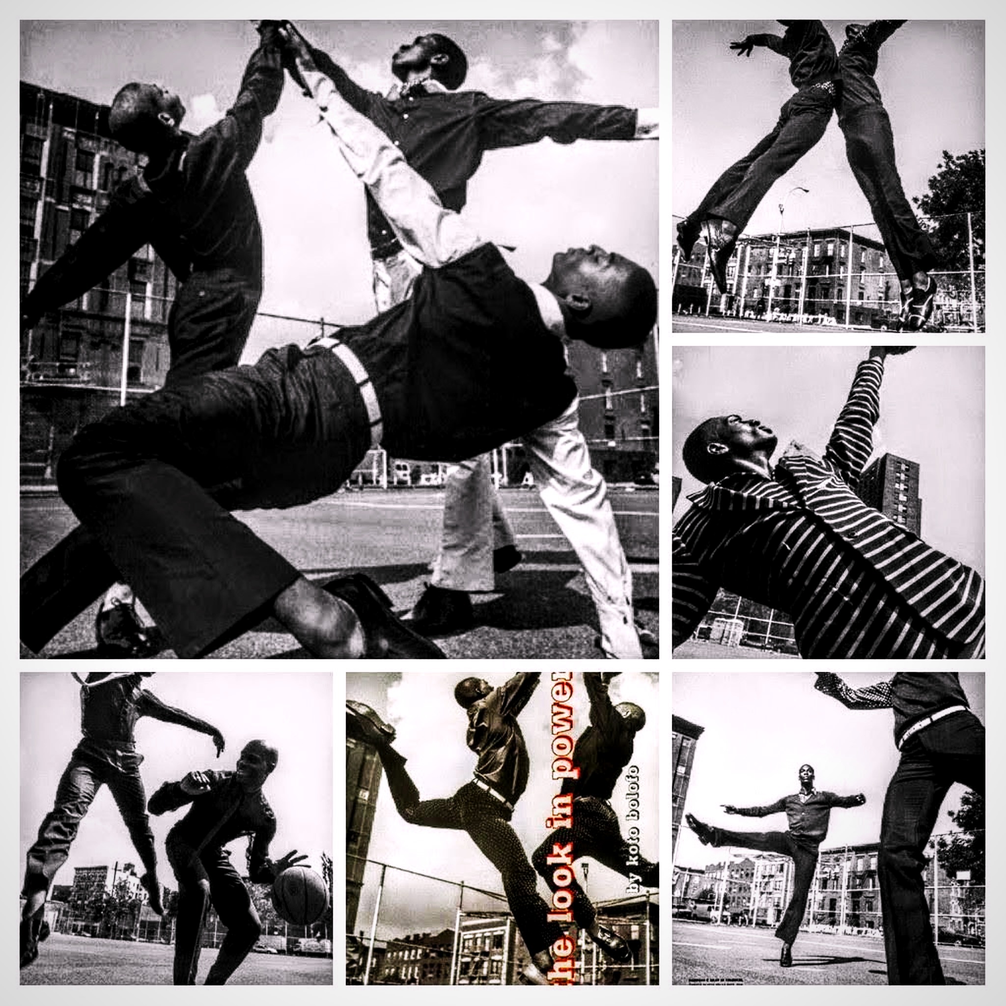 Collage of Koto Bolofo's Harlem dance photography including the look in power