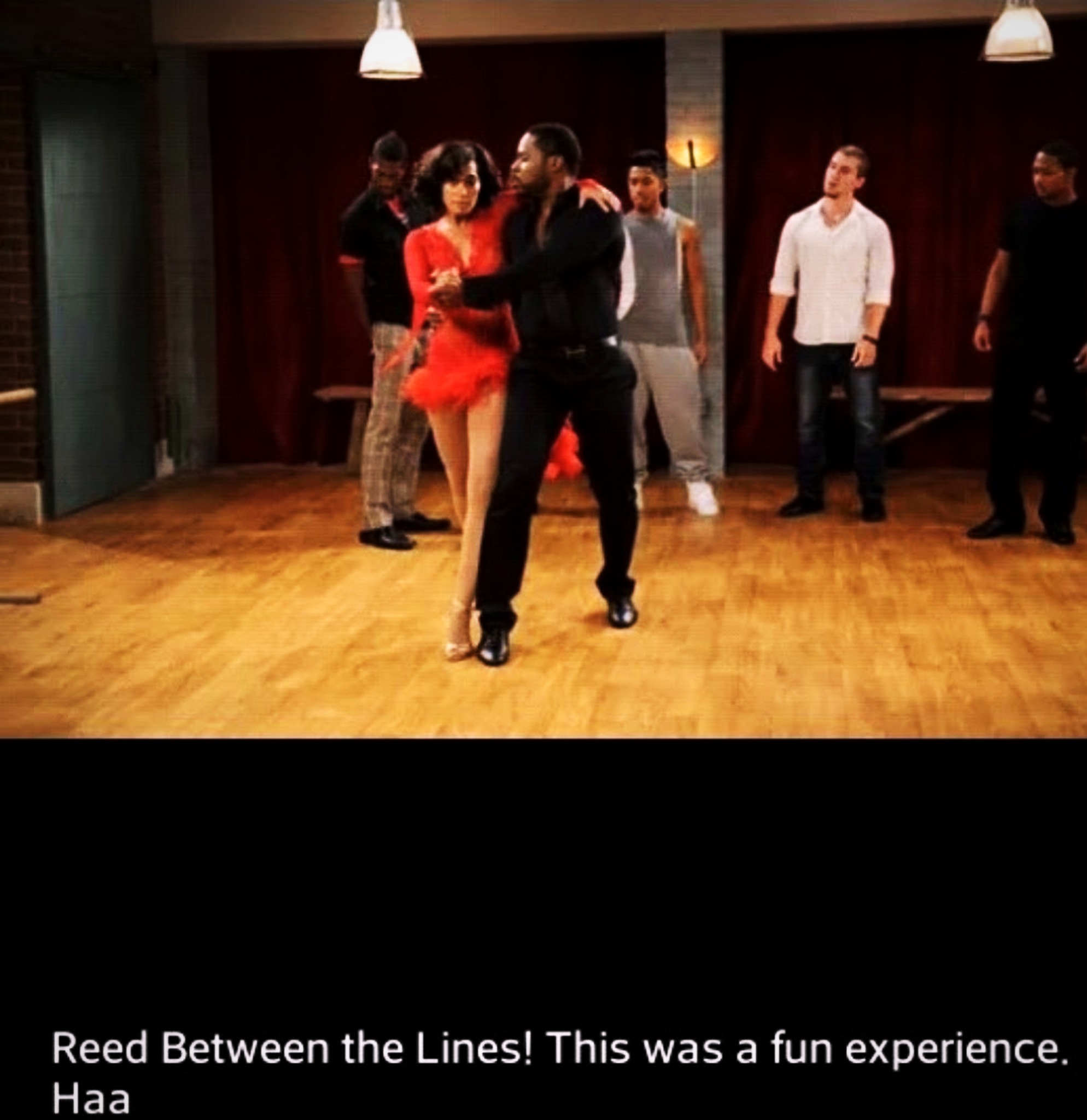 Dance scene still from Reed Between the Lines with its original caption preserved below the frame